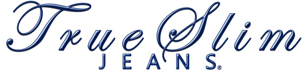 TrueSlim Jeans logo in blue