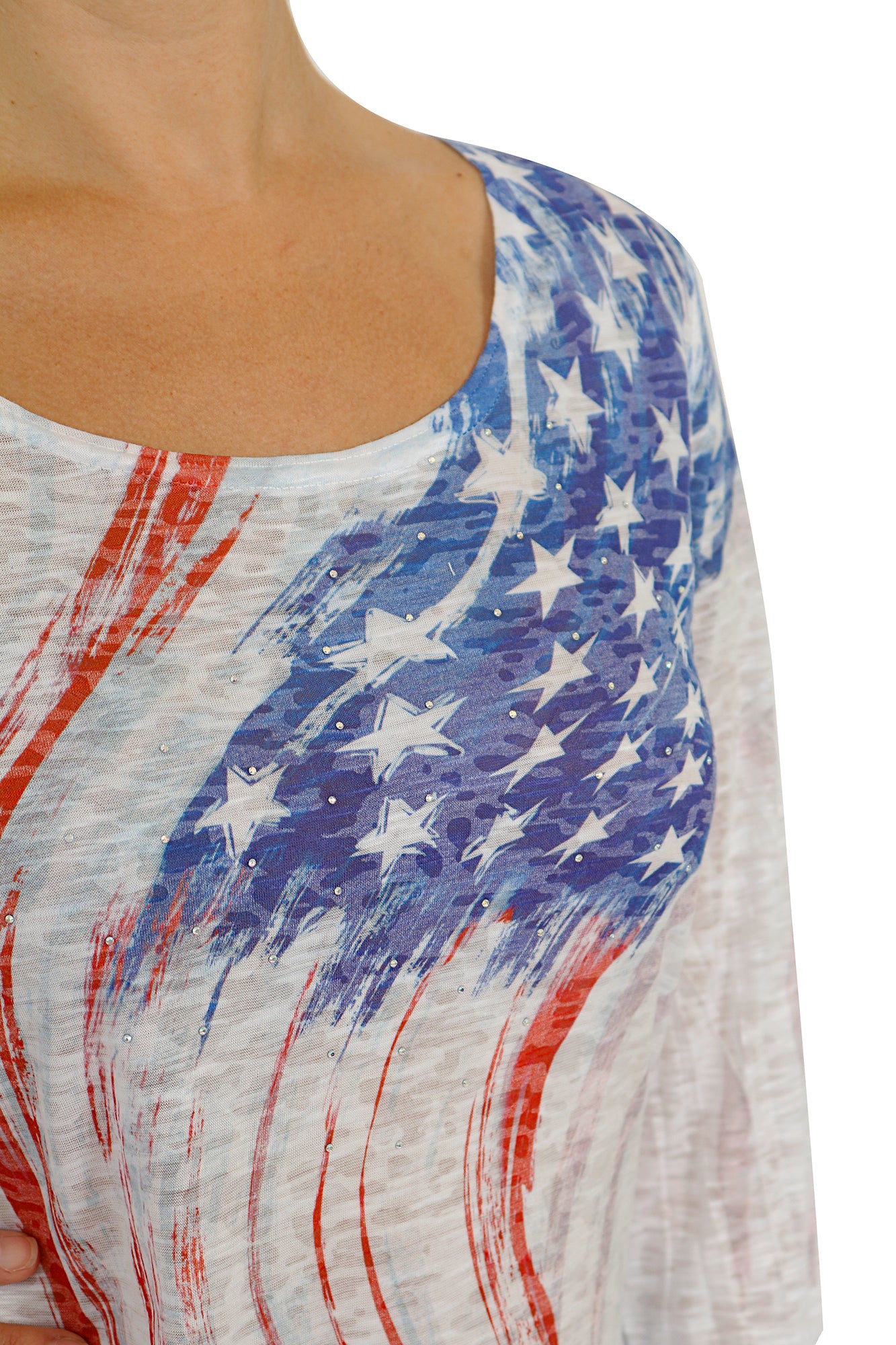 Impulse California Women's Waving Flag Printed Top