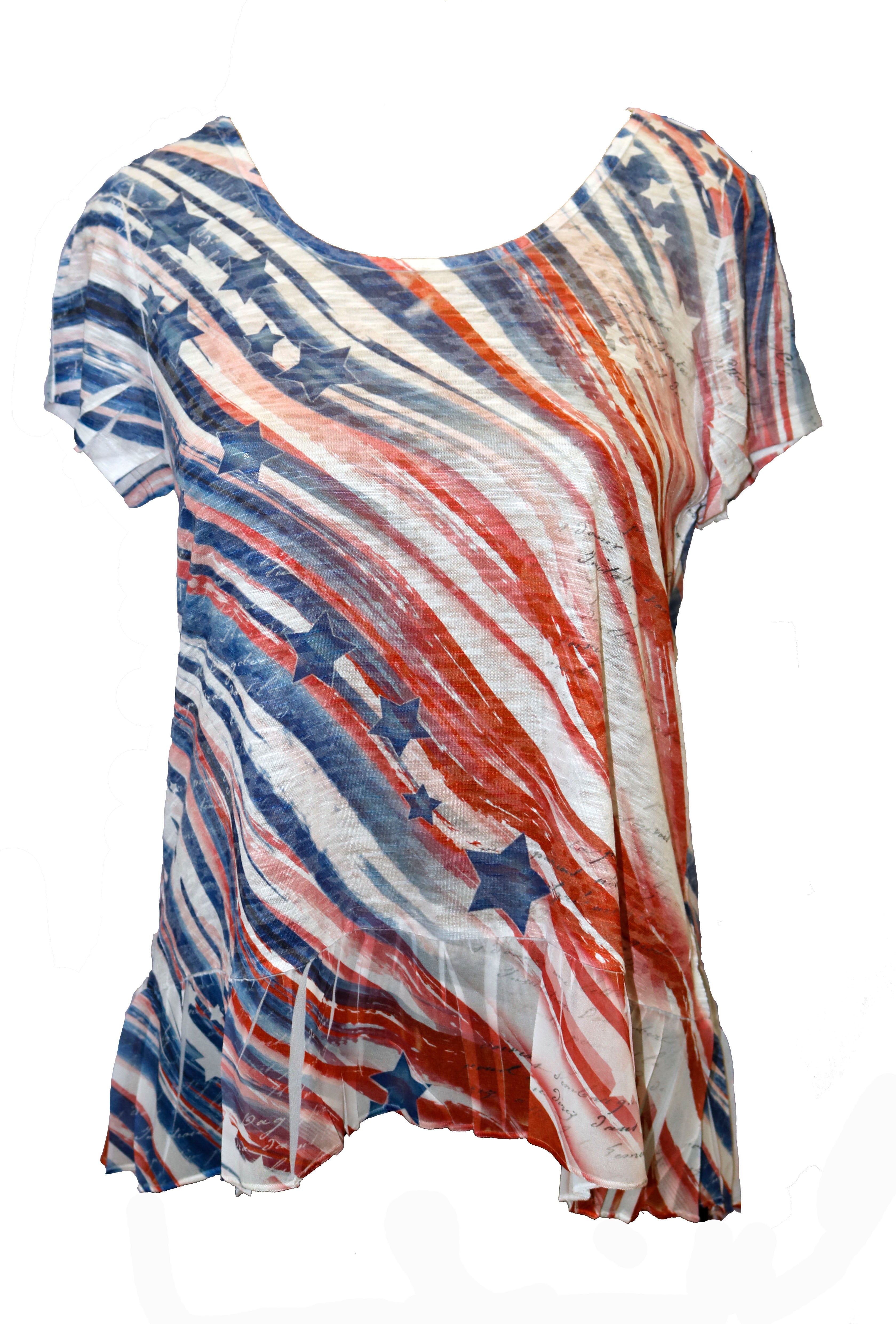 Impulse California Women's American Nautical Burnout Top