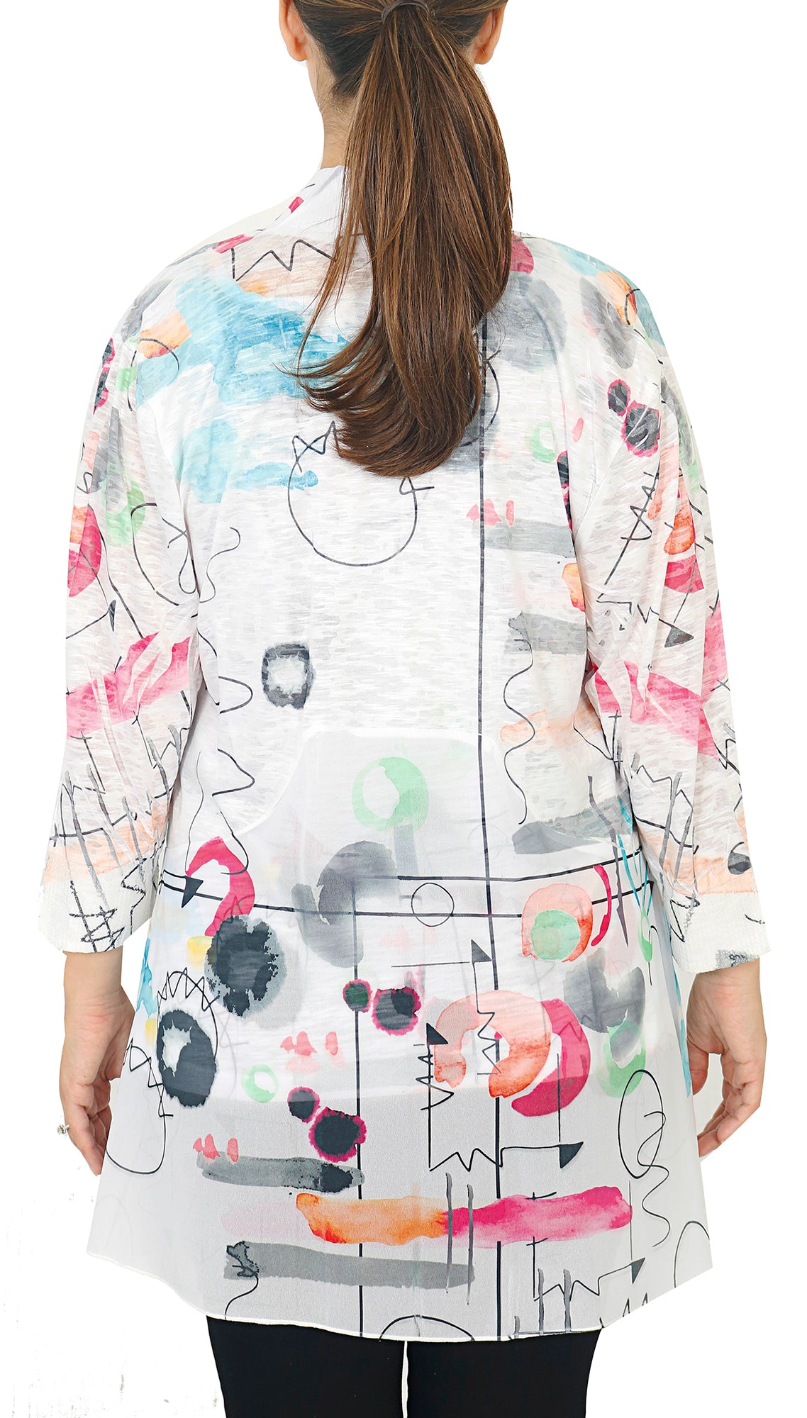 Impulse California Women's Abstract Two Piece Cardigan Set