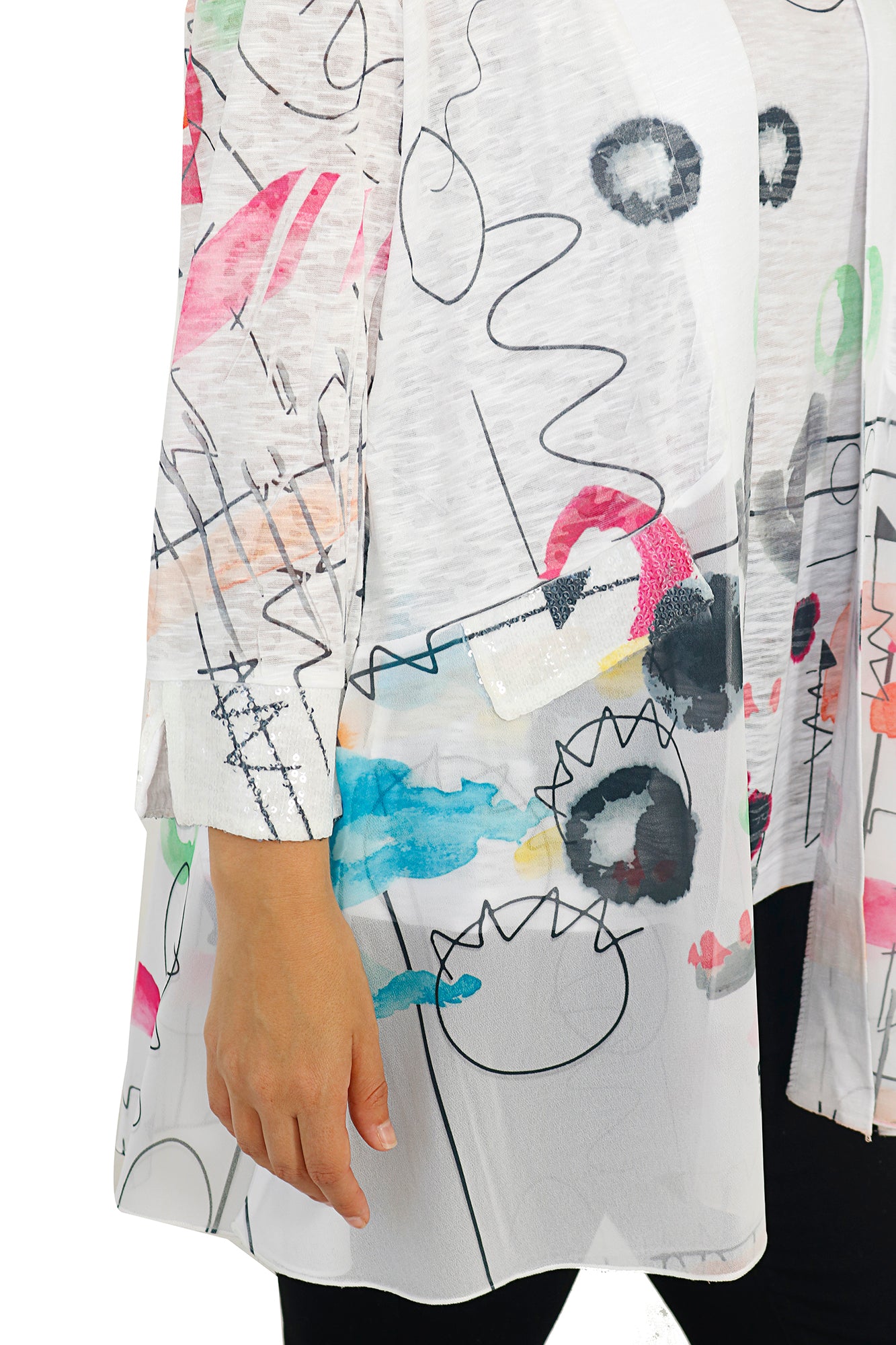 Impulse California Women's Abstract Two Piece Cardigan Set