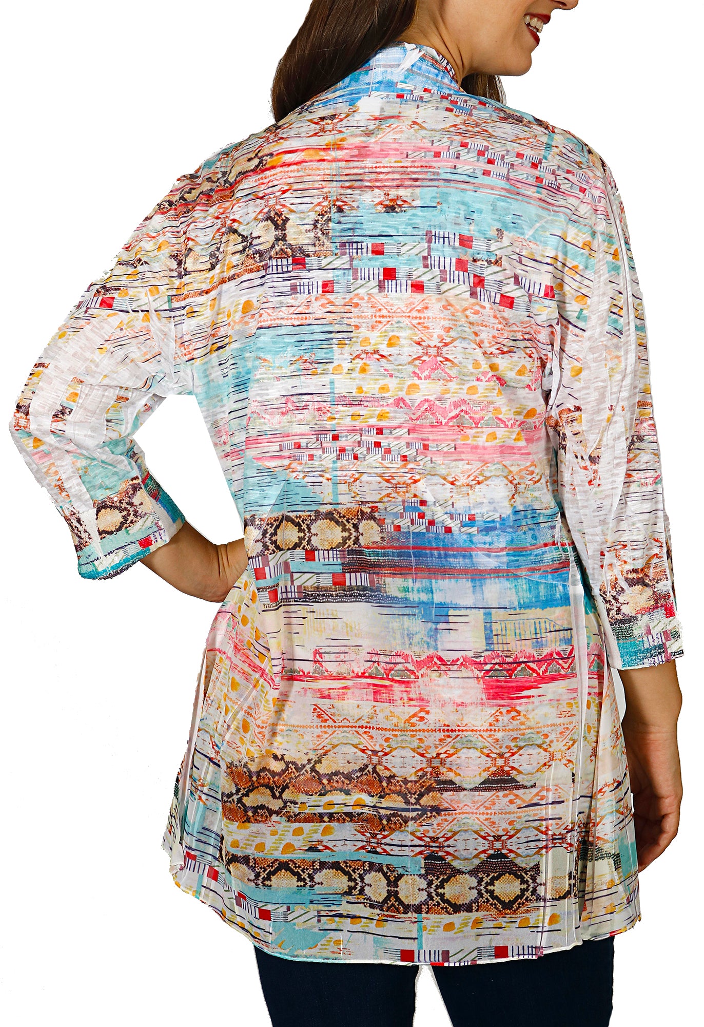 Impulse California Women's Colorful Two Piece Cardigan Set