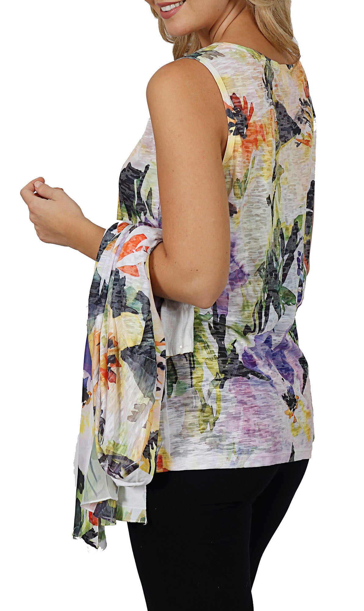 Impulse California Women's Season Blooms Two Piece Cardigan Set