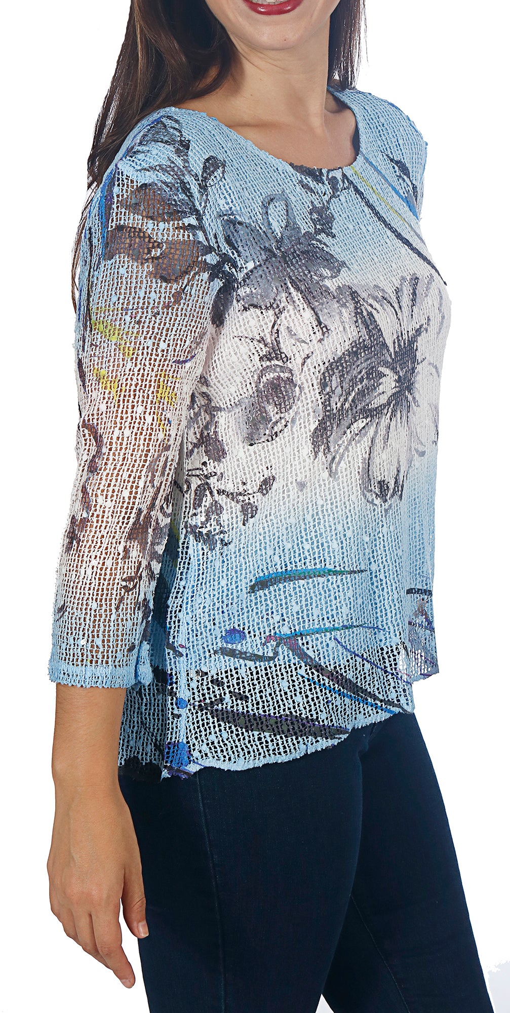 Impulse California Women's Two Tone Print Mesh - Petite