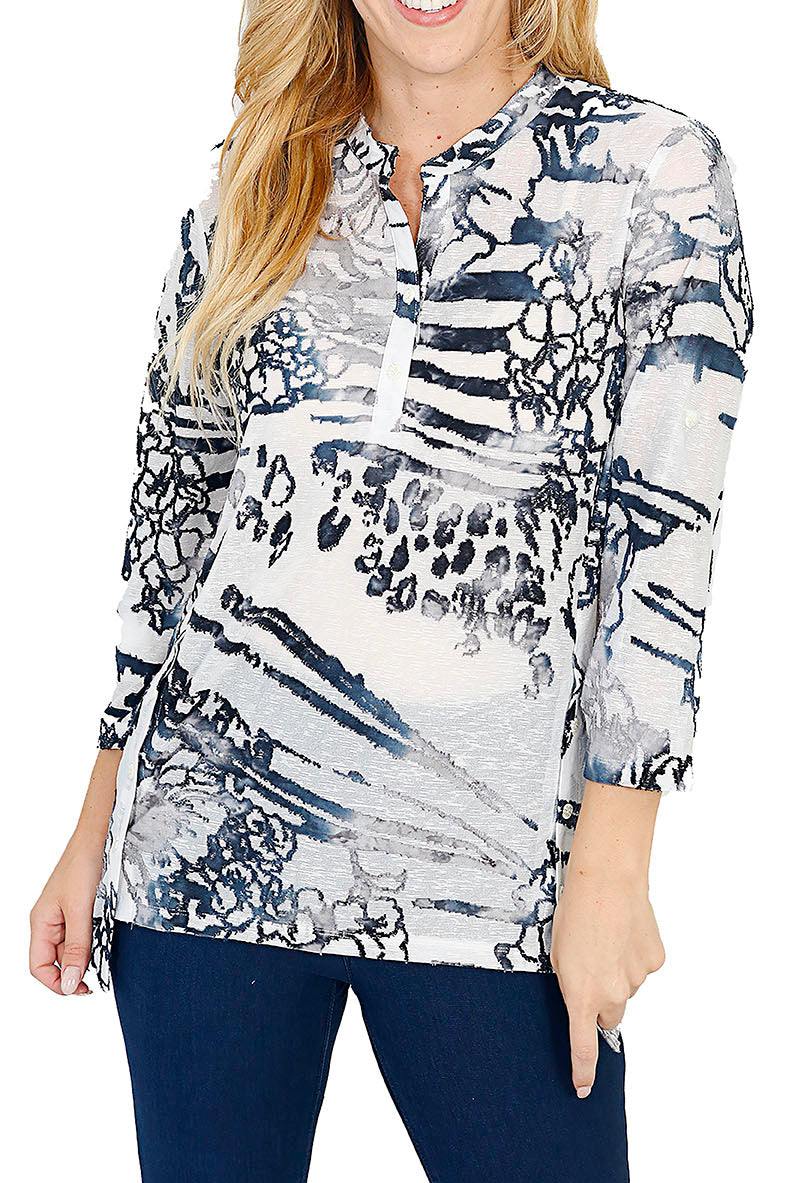 Impulse California Women's 3/4 Sleeves Printed Tunic