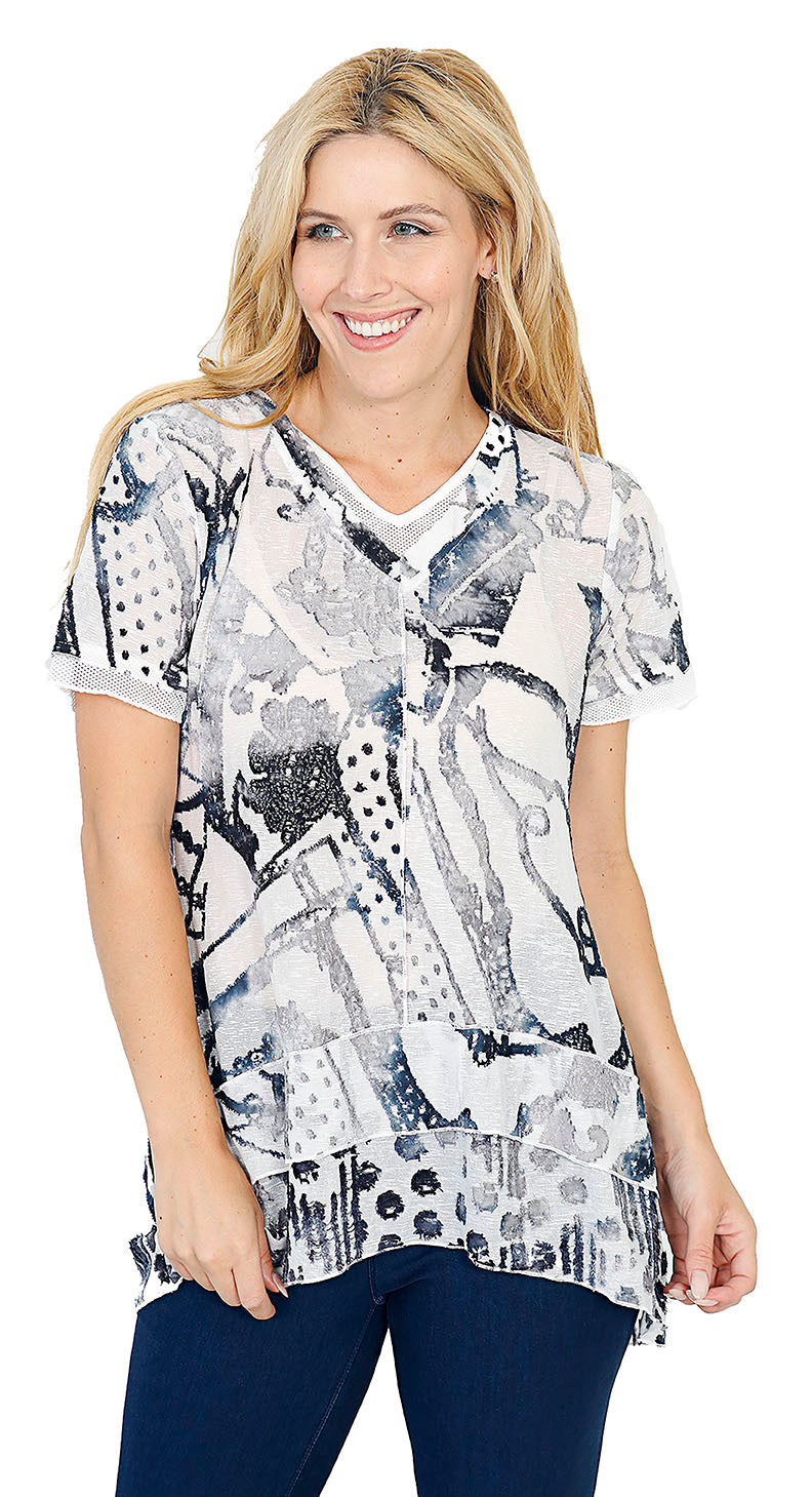 Impulse California Women's High Low Ruffled Tunic