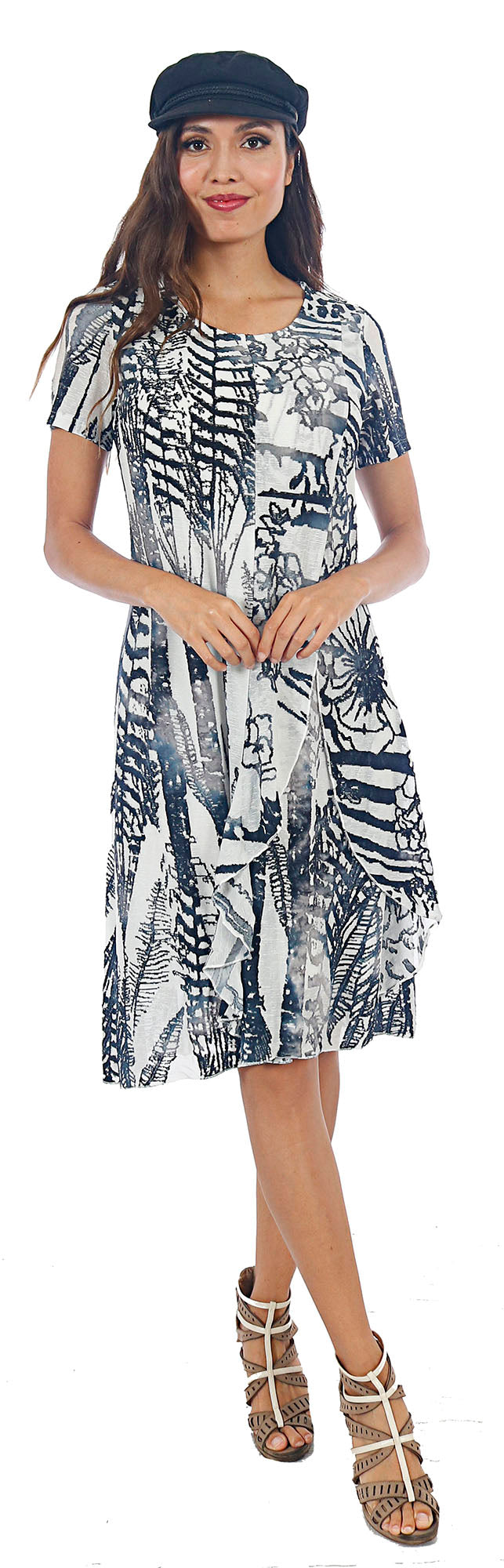 Impulse California Women’s Short Sleeve Knee Length Printed Dress