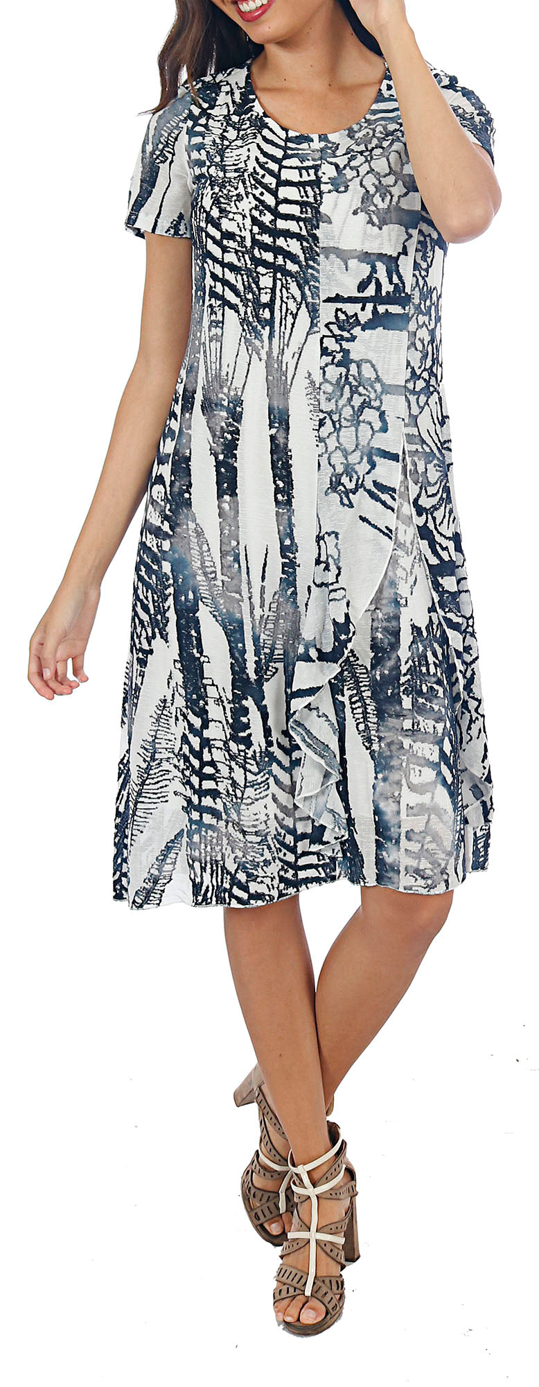 Impulse California Women’s Short Sleeve Knee Length Printed Dress