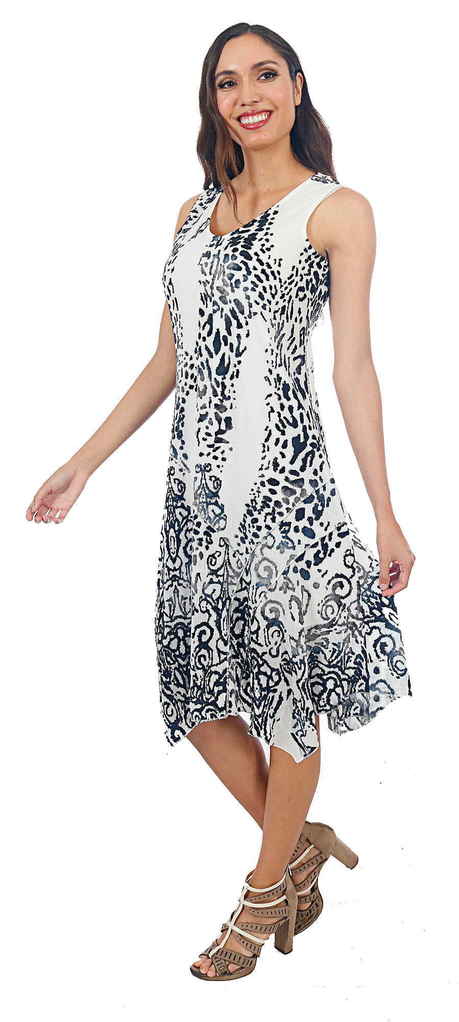 Impulse California Women’s Sleeveless Abstract Cheetah Print Dress