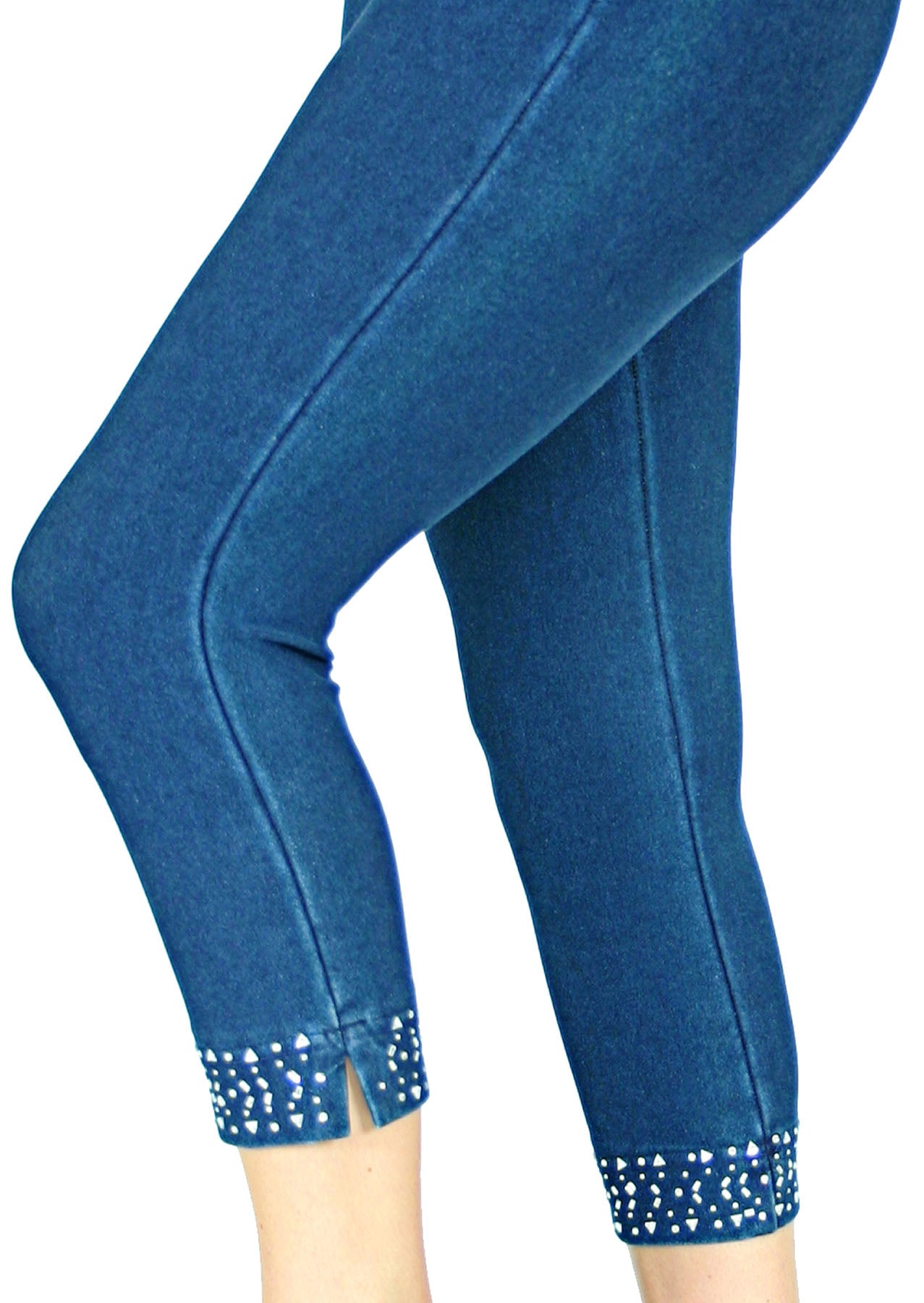 TrueSlim™ Indigo Capri Leggings with Stone