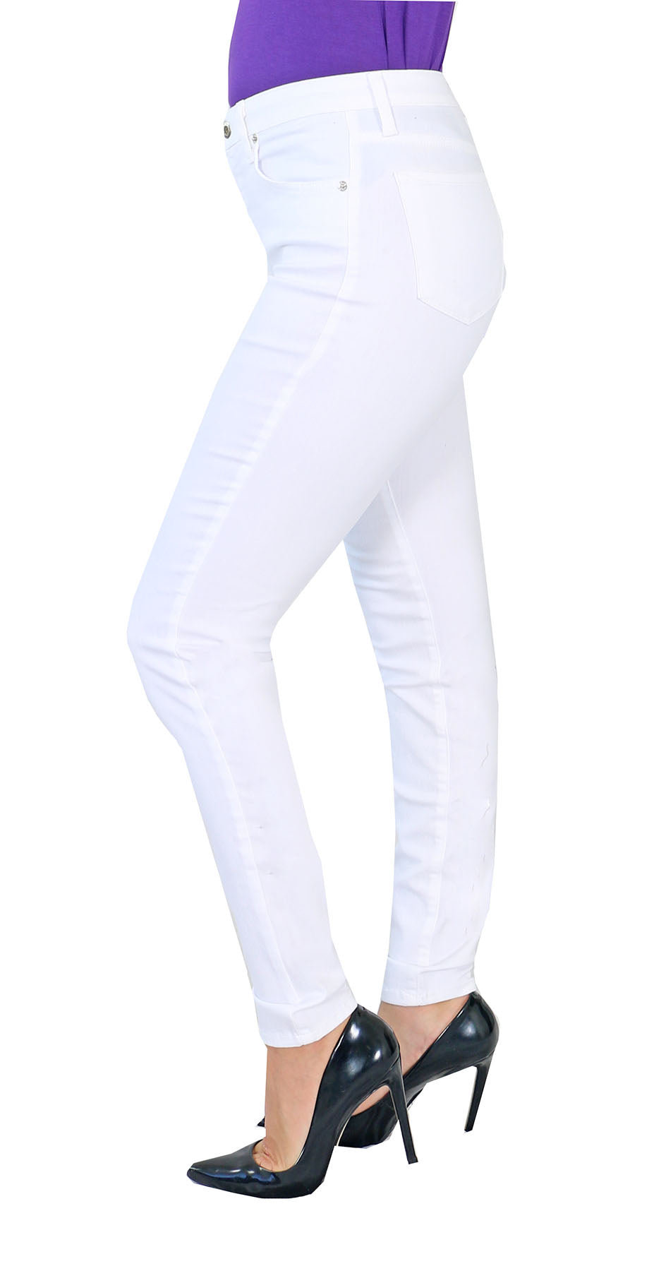 TrueSlim™ White Satin Twill Skinny Jeggings