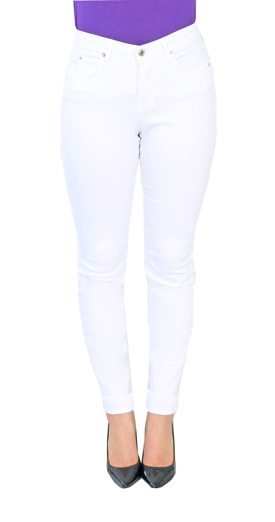 TrueSlim™ White Satin Twill Skinny Jeggings
