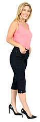 TrueSlim™ Black Capri with Stone Trim