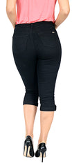 TrueSlim™ Black Capri with Stone Trim