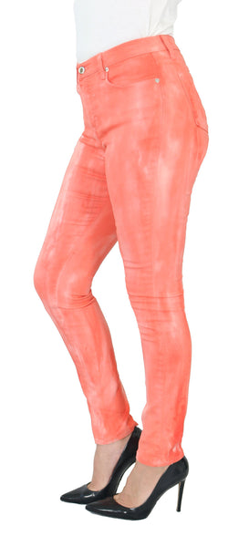 TrueSlim™ Textured Dyed Coral Jeggings – TrueSlim Jeans
