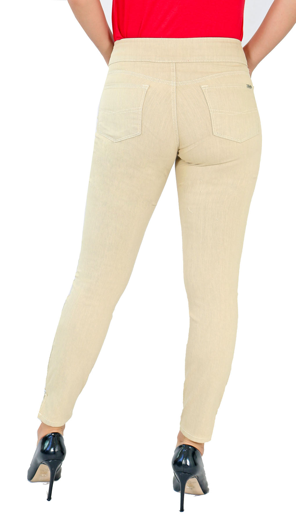TrueSlim™ Wheat Two Button Jeggings