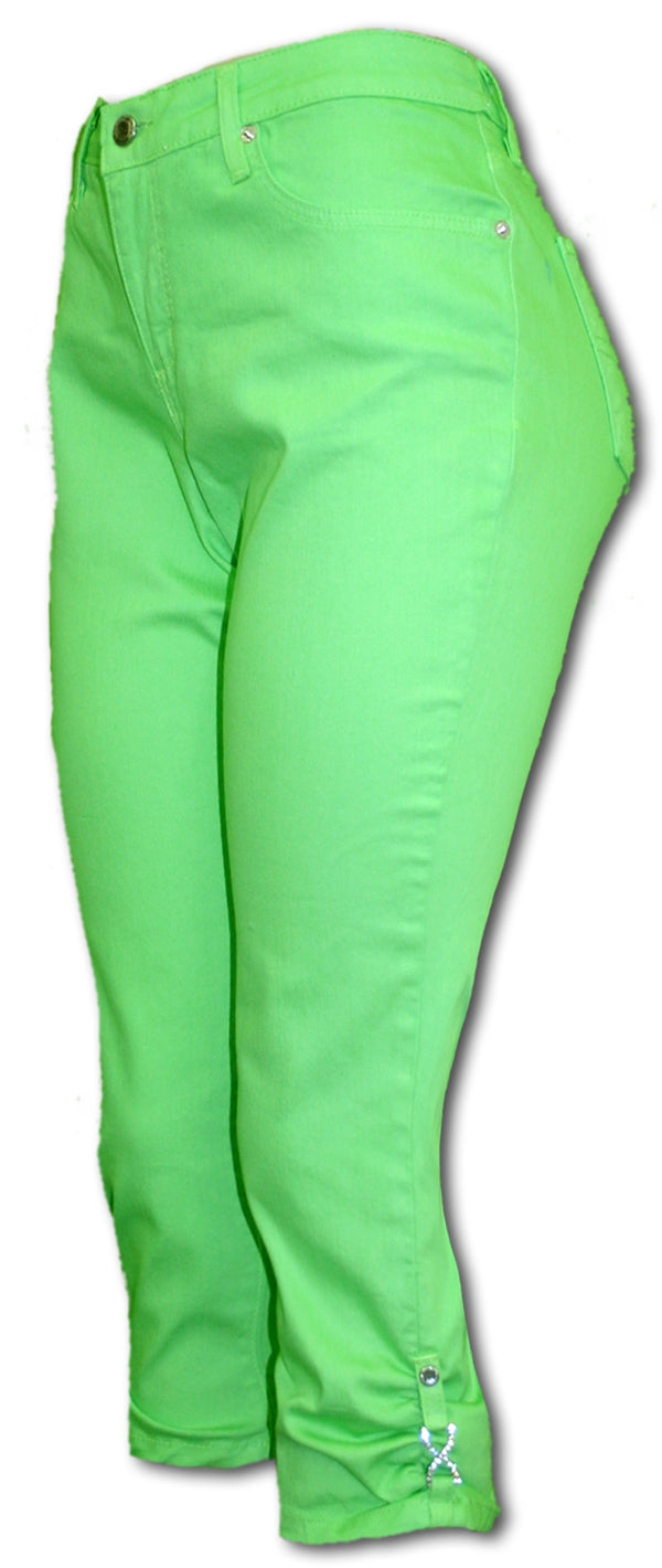 TrueSlim Citrus Capri with Rhinestone Detail