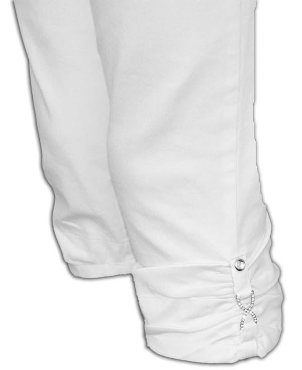 TrueSlim White Capri with Rhinestone Detail