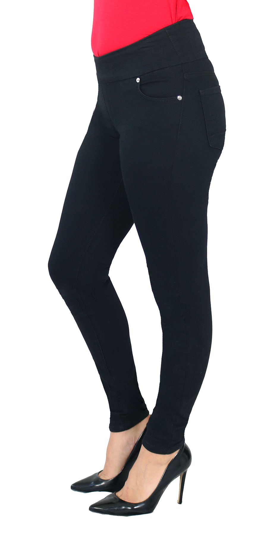 TrueSlim™ Black Rayon Pull On Jeggings