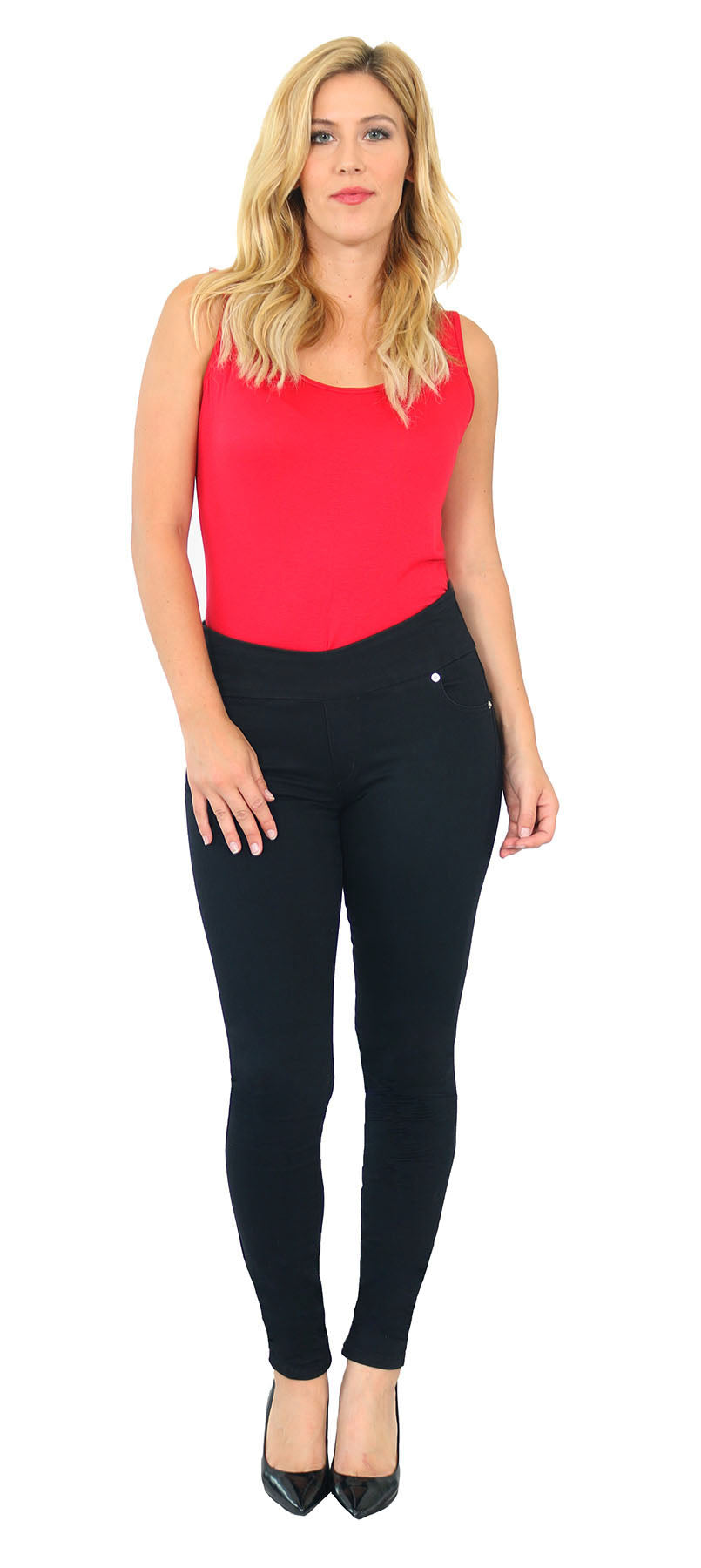 TrueSlim™ Black Rayon Pull On Jeggings