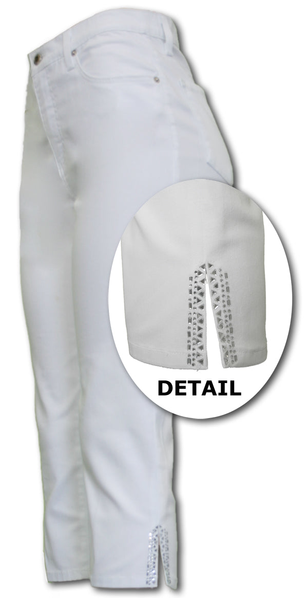 TrueSlim™ White Slit Stone Capri