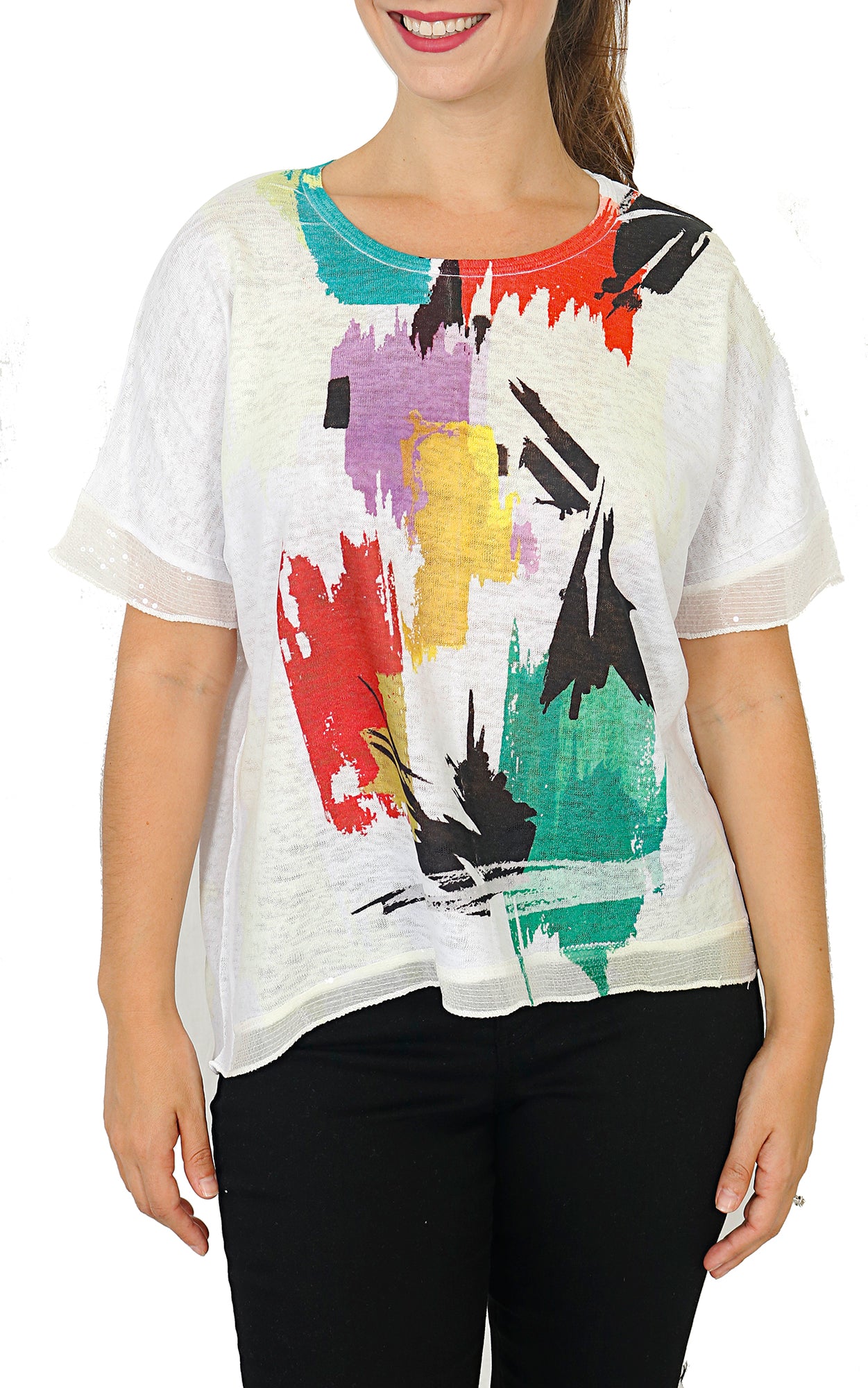Impulse California Women's Multi Splatter Drop Shoulder Top