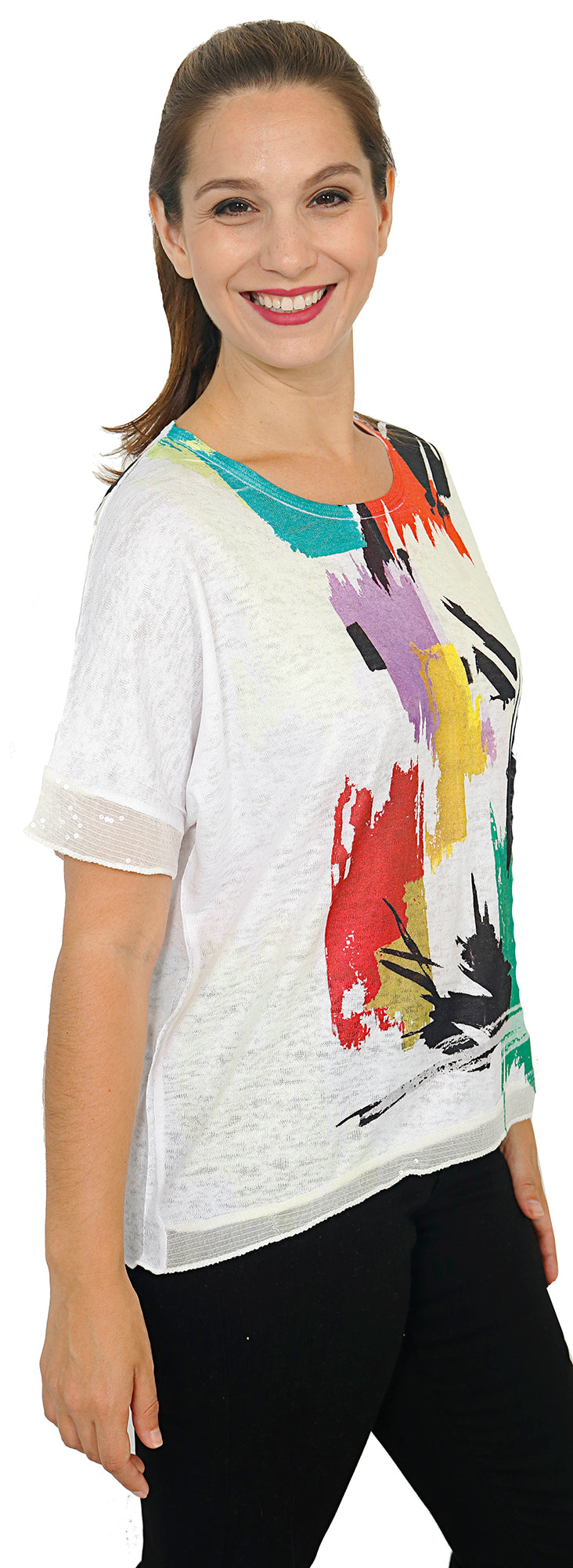 Impulse California Women's Multi Splatter Drop Shoulder Top