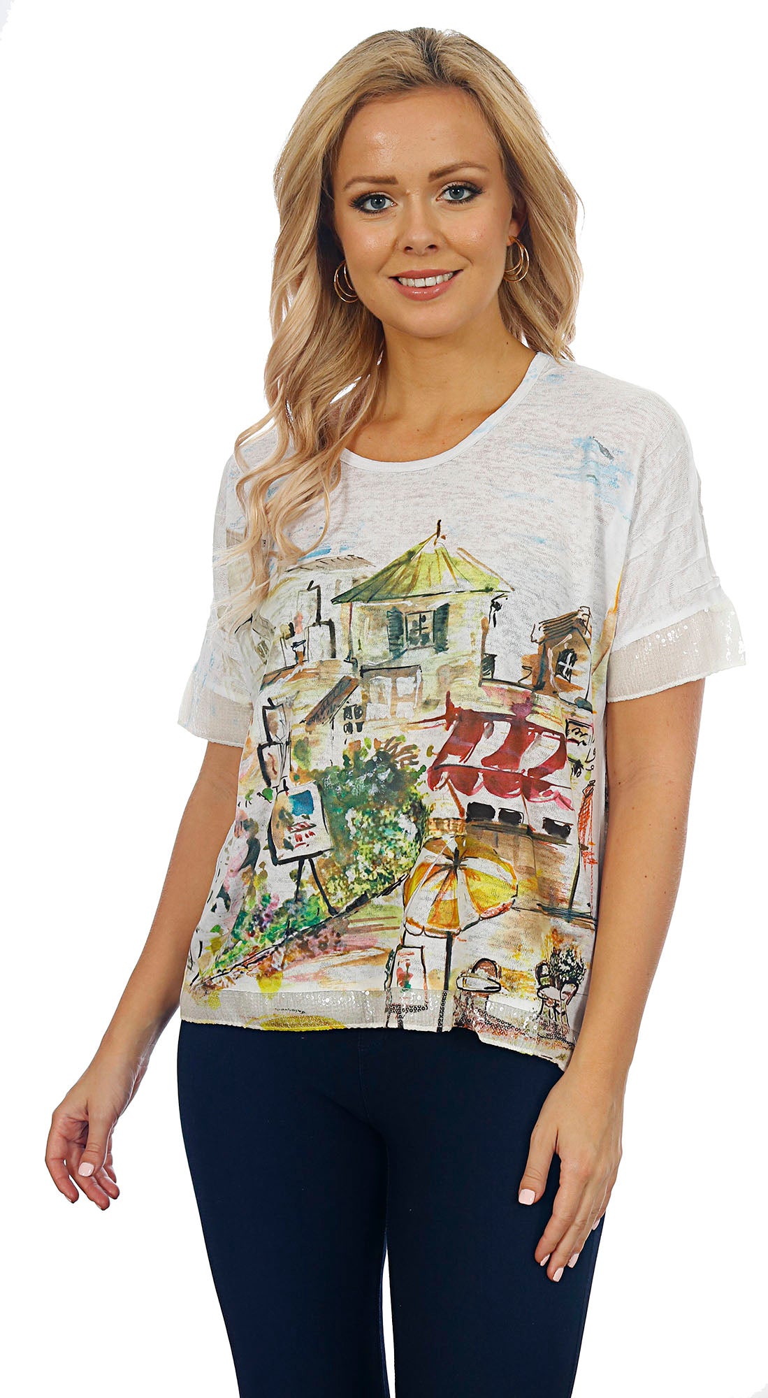 Impulse California Women's Drop Shoulder Villa Print Top