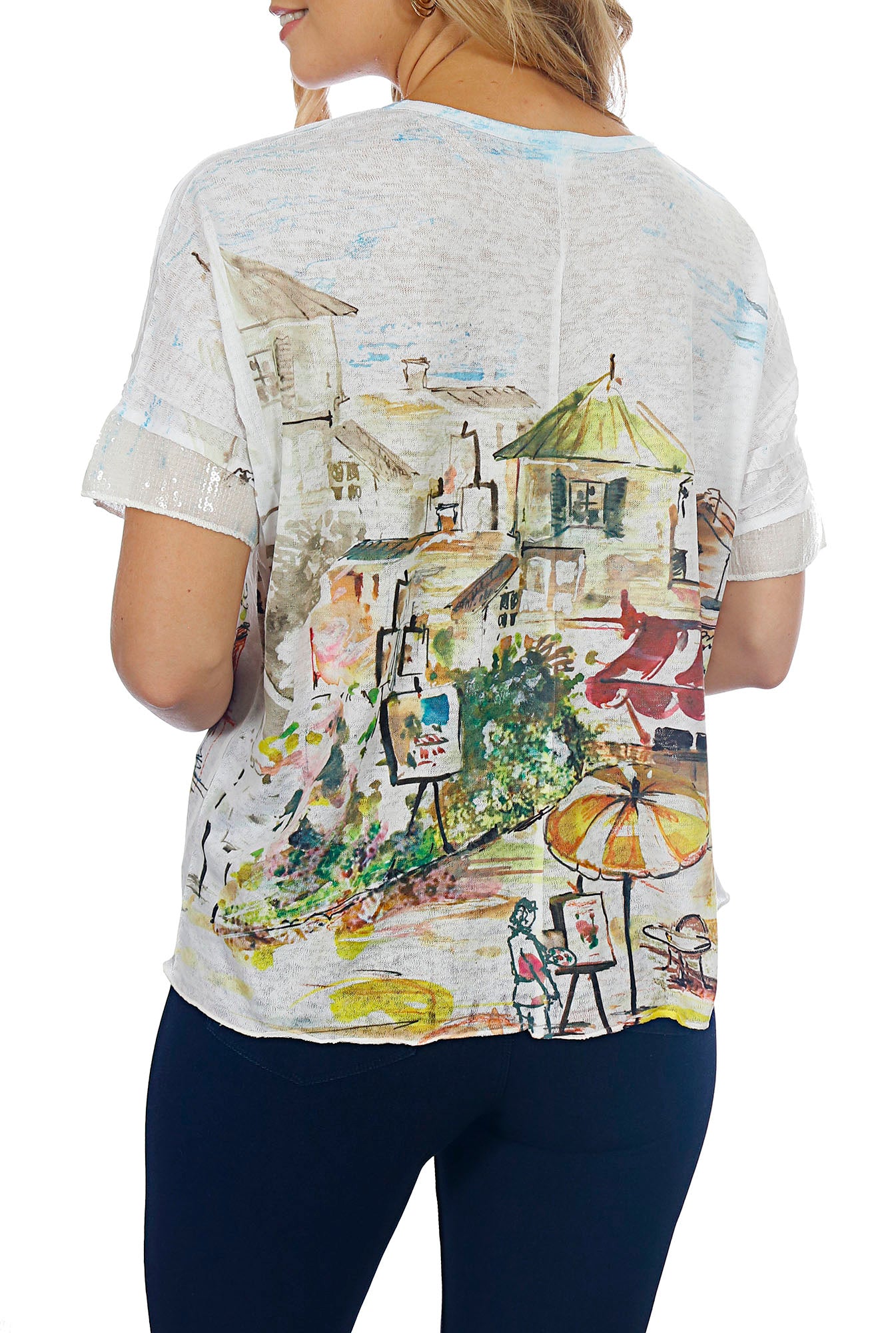 Impulse California Women's Drop Shoulder Villa Print Top