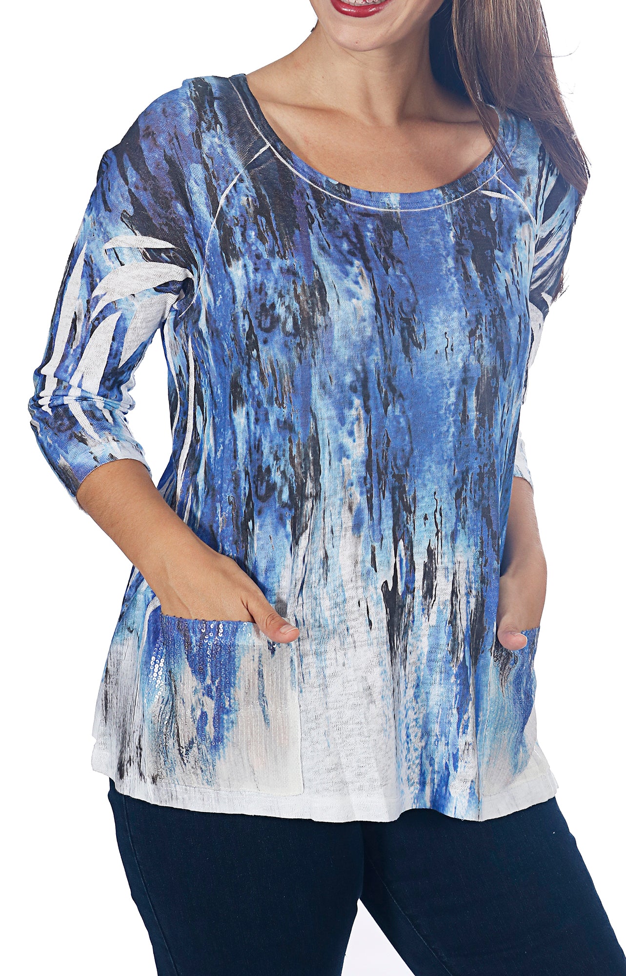 Impulse California Women's Navy Raglan Sleeve Tunic