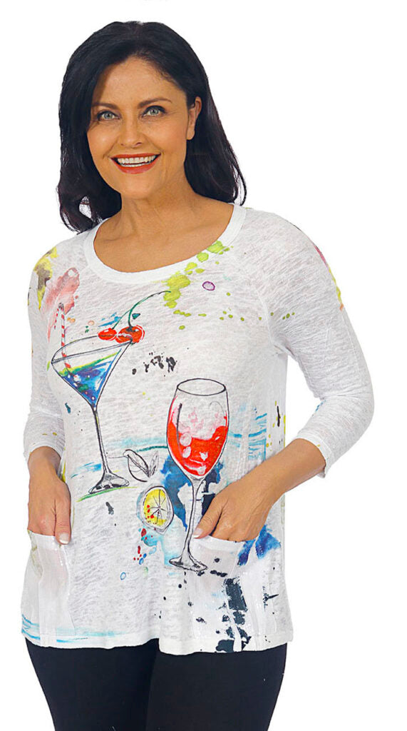 Impulse California Women's Martini Raglan Sleeve Tunic