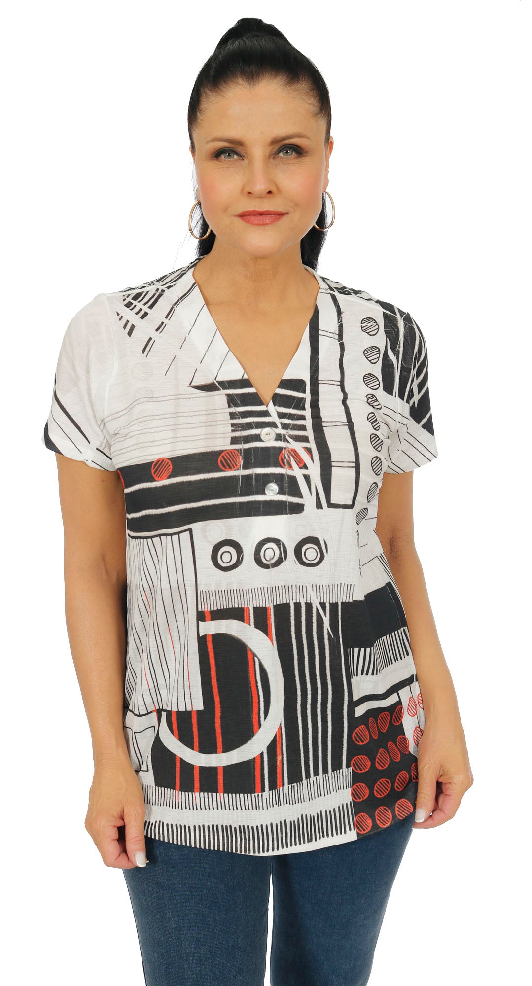 Impulse California Women's Red & Black Pullover Shirt