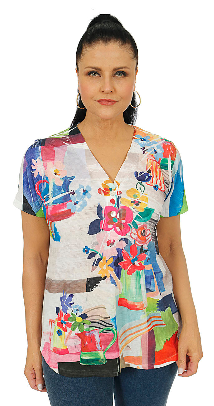 Impulse California Women's Painted Pots Pullover Shirt