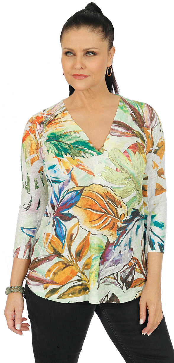 Impulse California Women's Leafy Paradise Printed Top