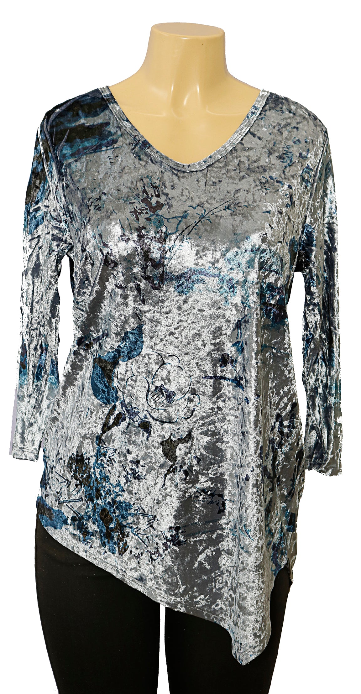 Impulse California Women's Blue Velvet Tunic