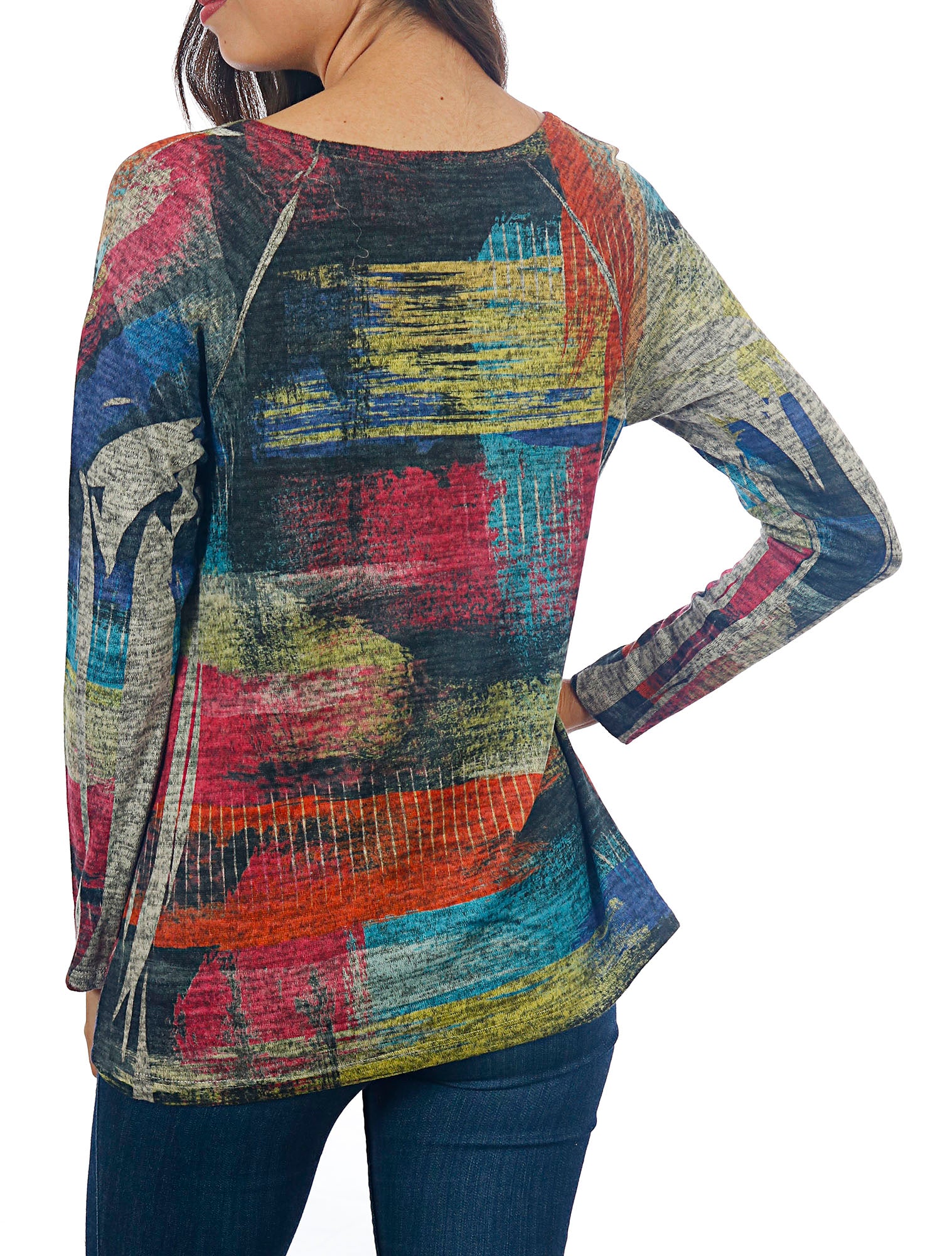 Impulse California Women's Brushed Color Patch Pocket Sweater