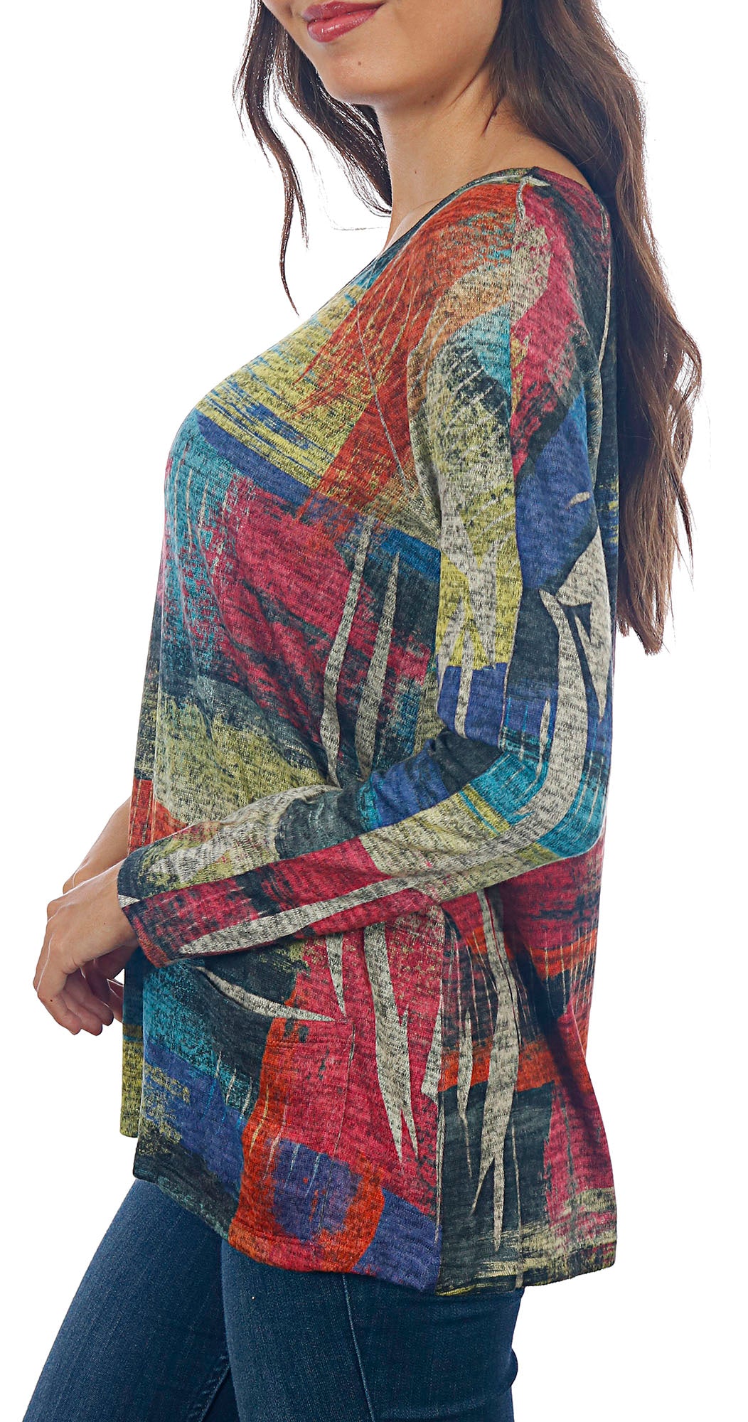 Impulse California Women's Brushed Color Patch Pocket Sweater