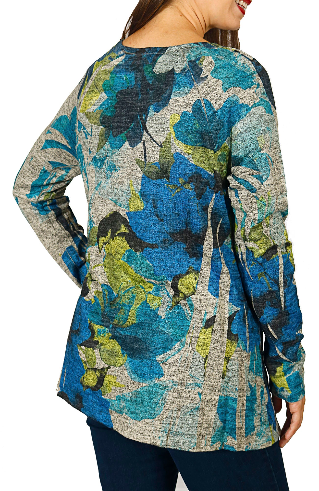 Impulse California Women's Floral Patch Pocket Sweater