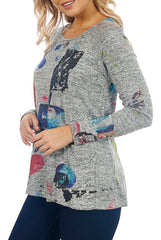 Impulse California Women's Geometric Patch Pocket Sweater