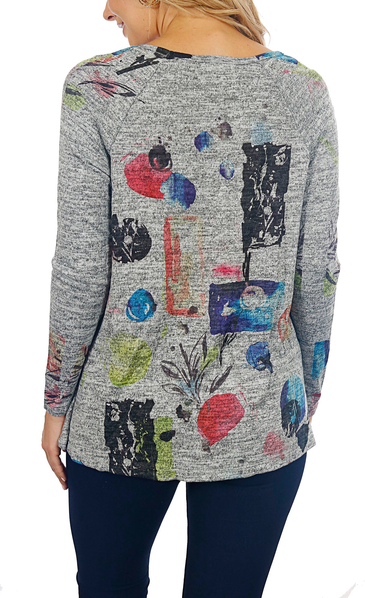 Impulse California Women's Geometric Patch Pocket Sweater