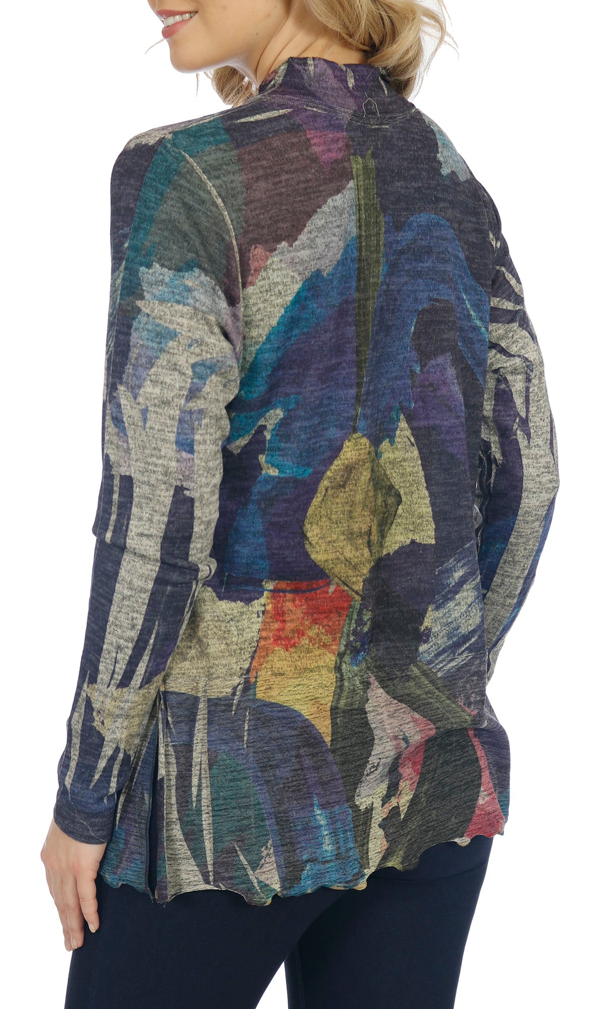 Impulse California Women's Abstract Mock Turtle Neck Tunic