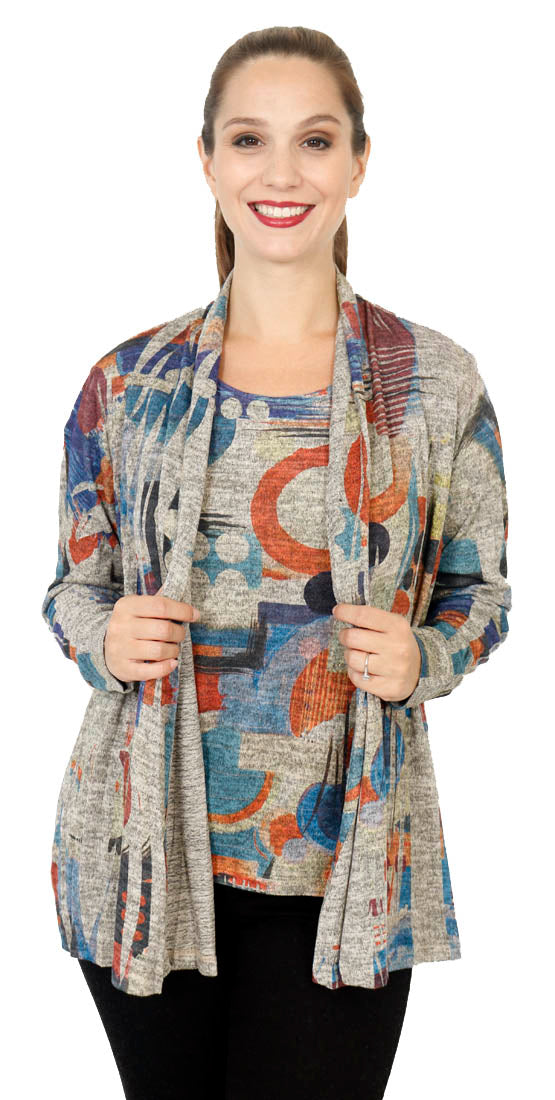 Impulse California Women's Cardigan and Matching Tank Top Set