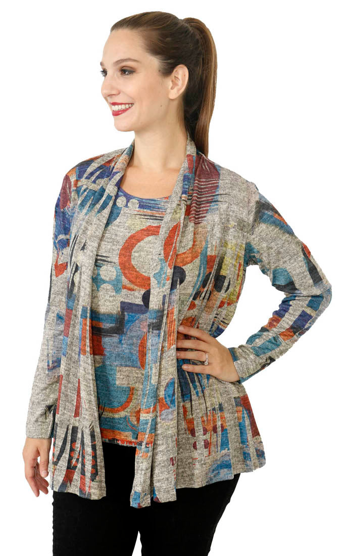 Impulse California Women's Cardigan and Matching Tank Top Set