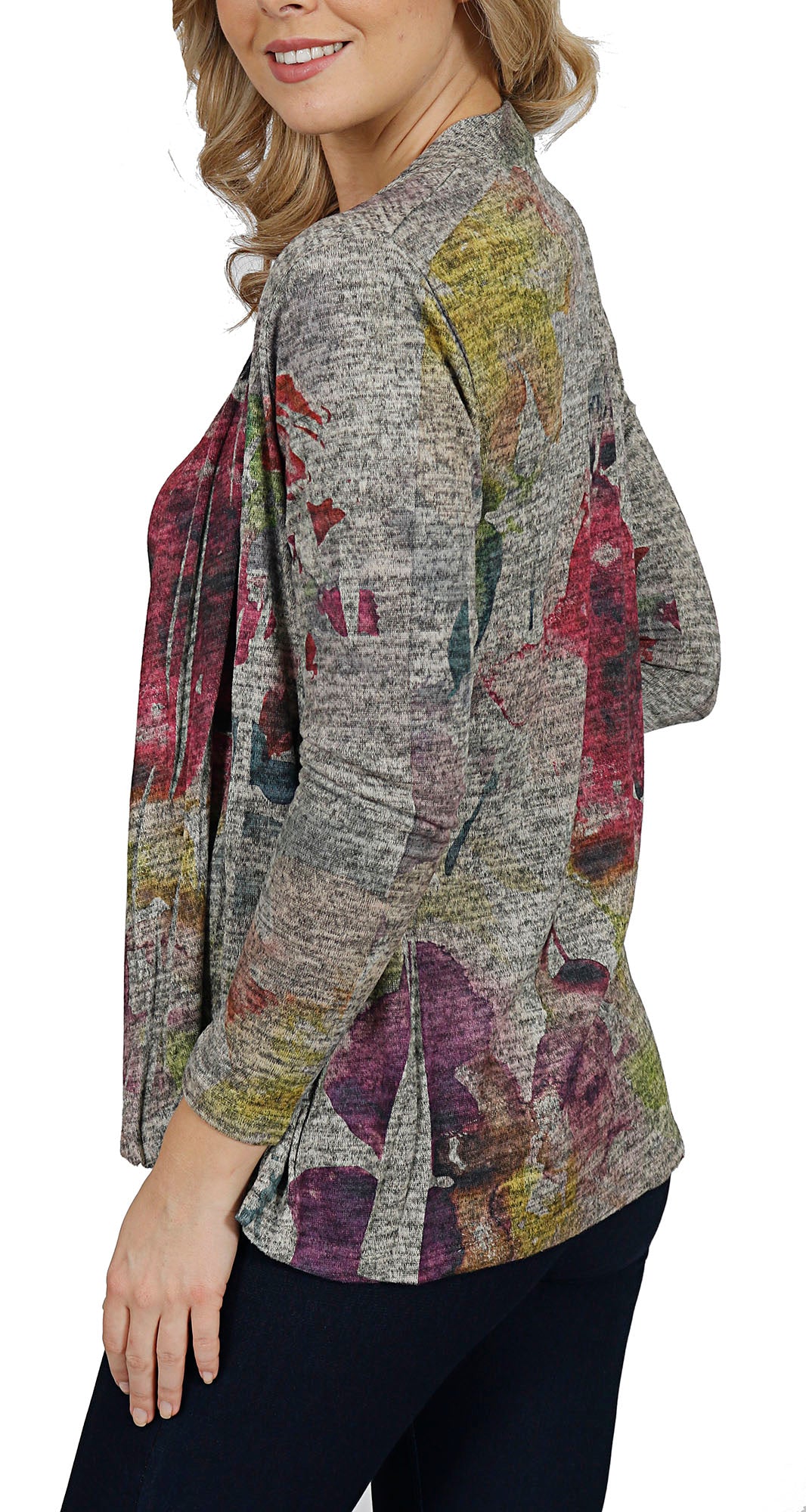 Impulse California Women's Floral Cardigan and Tank Top Set