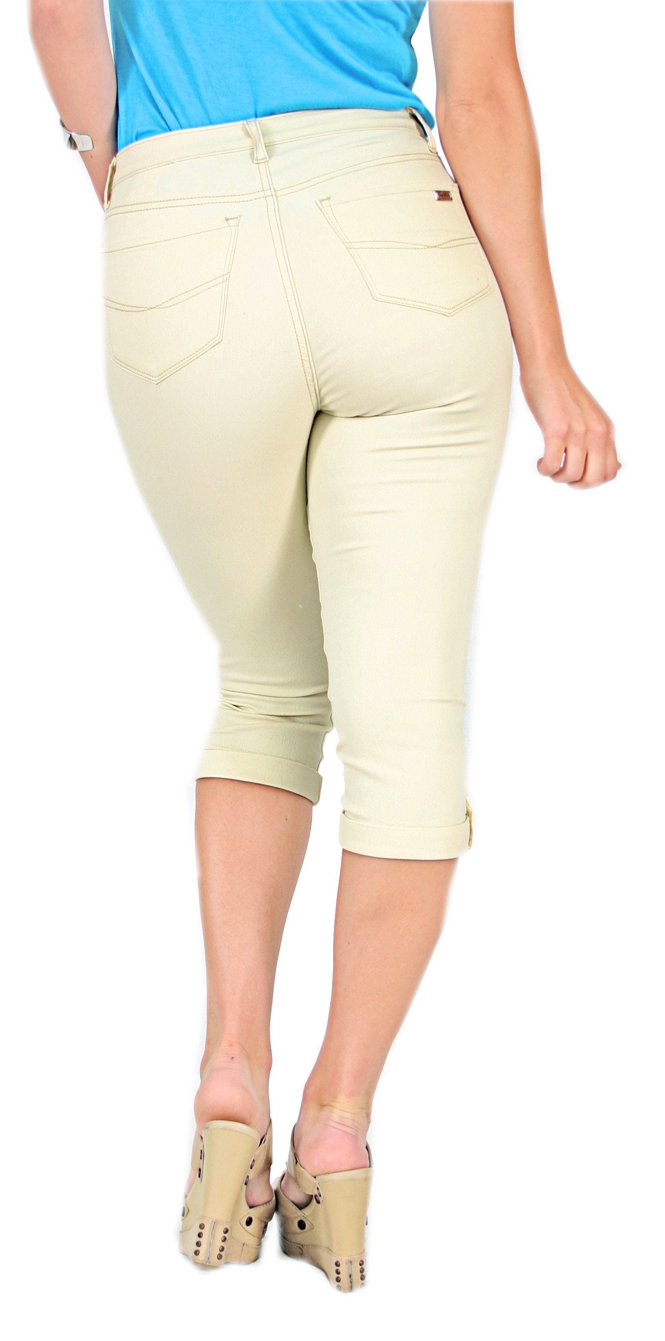TrueSlim™ Sand Capri with Stone Trim