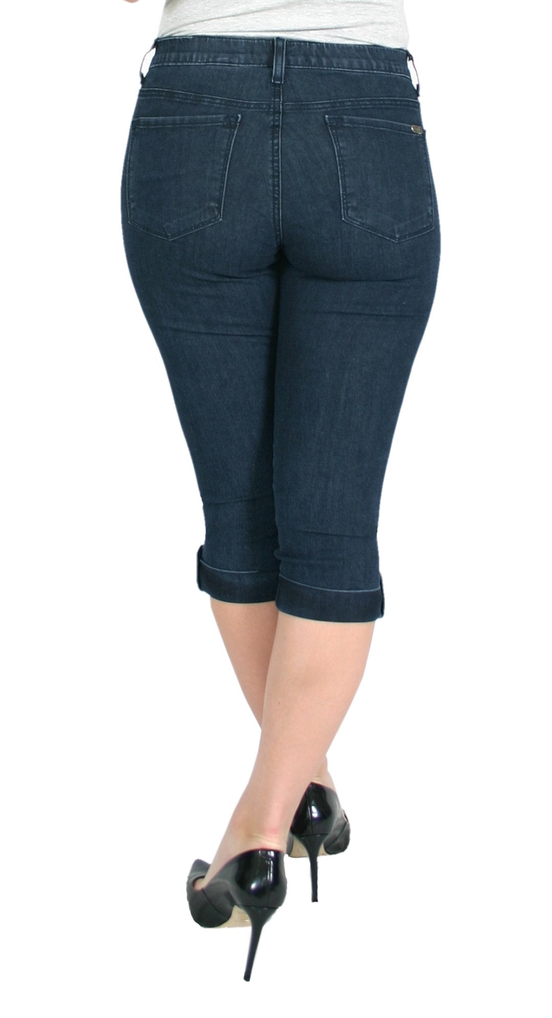 TrueSlim™ Indigo Capri with Stone Trim