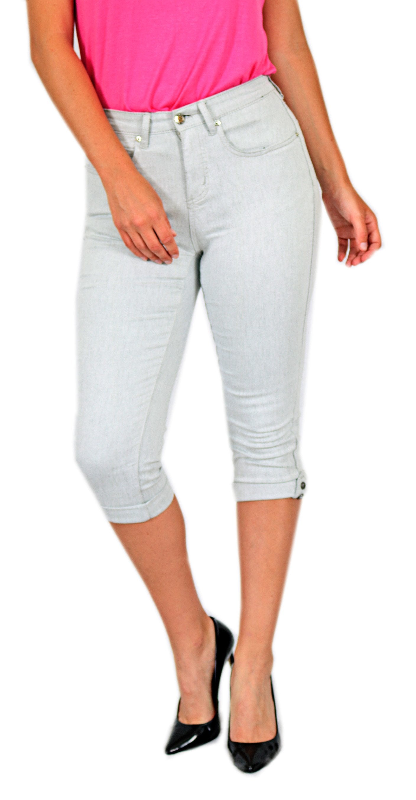 TrueSlim™ Silver Tab and Stone Capri