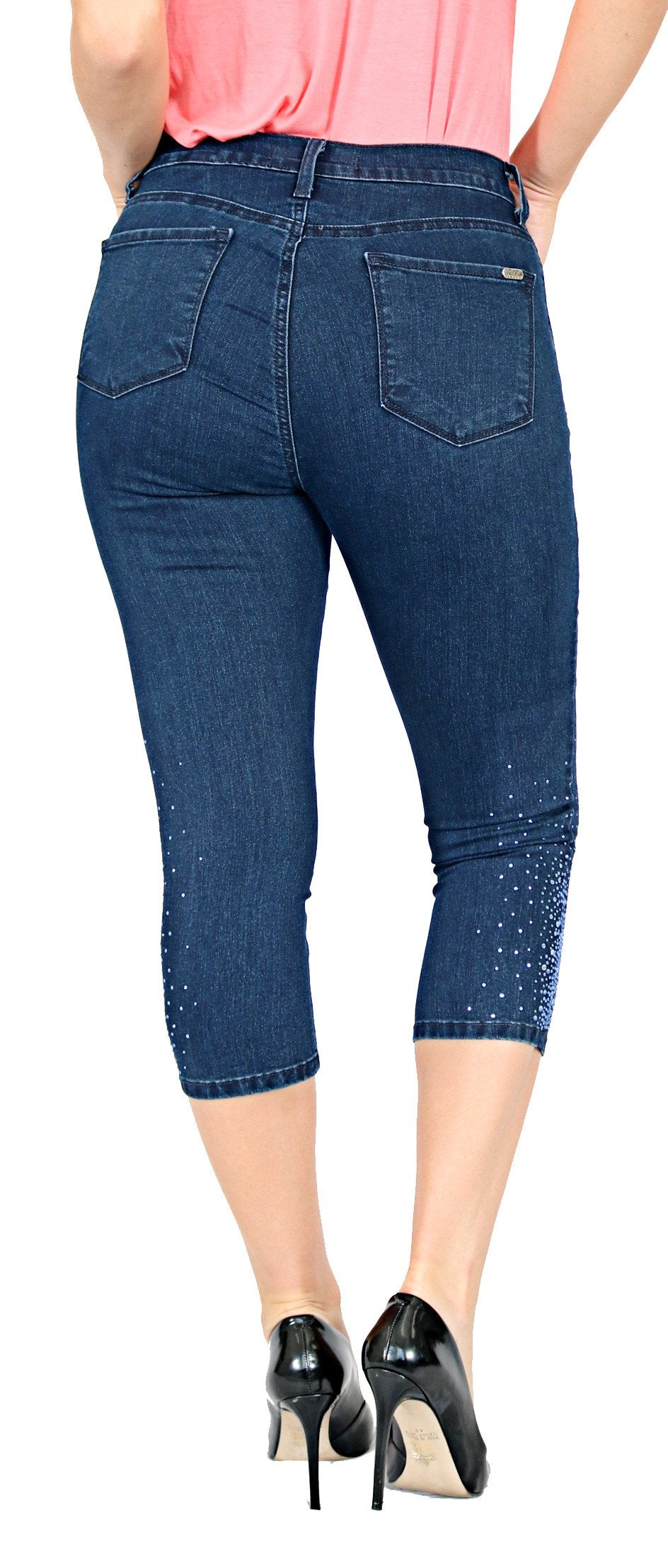TrueSlim™ Denim Starburst Stone Capri
