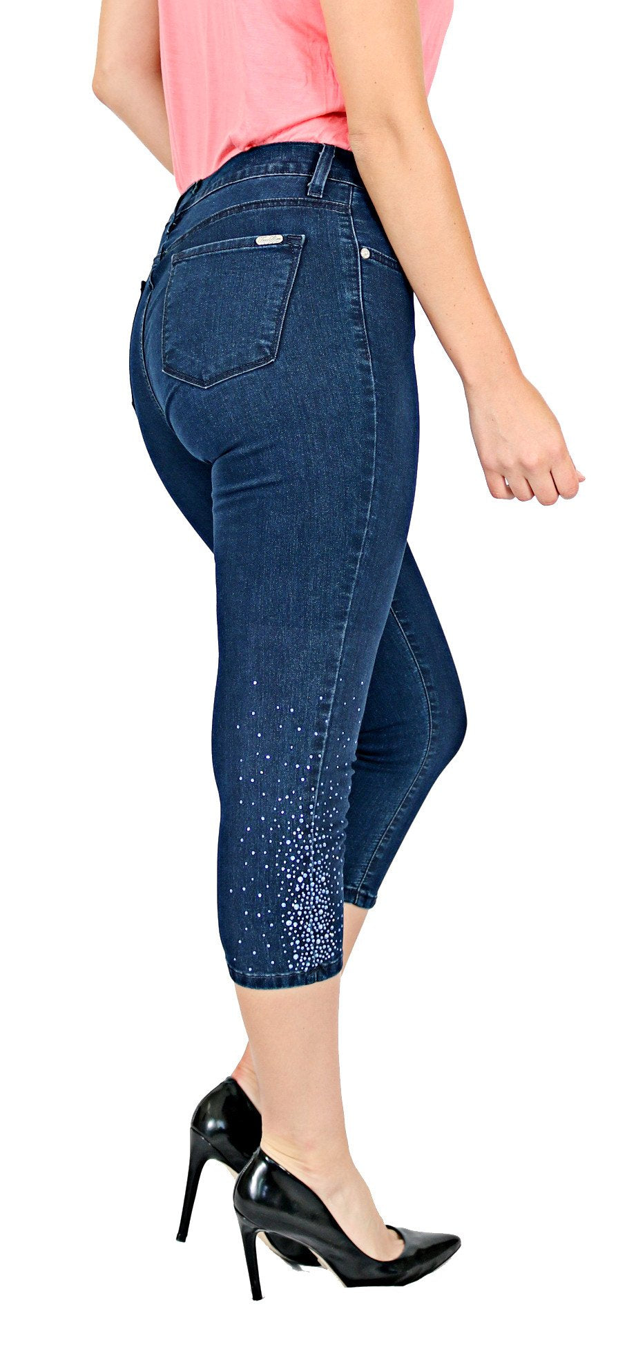 TrueSlim™ Denim Starburst Stone Capri