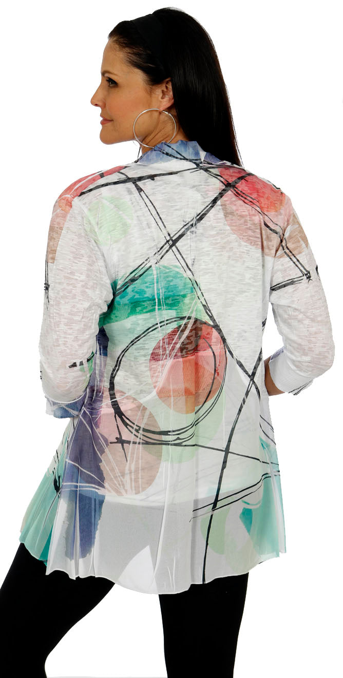 Impulse California Geo Sketch Printed Cardigan Set